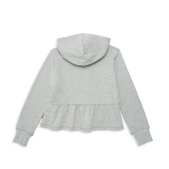 Levi’s Peplum Hoodie Sweatshirt Heather Grey Girls Size 6X NWT $42.00 - Picture 2 of 10